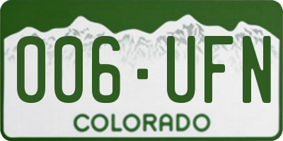 CO license plate 006UFN