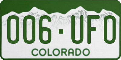 CO license plate 006UFO