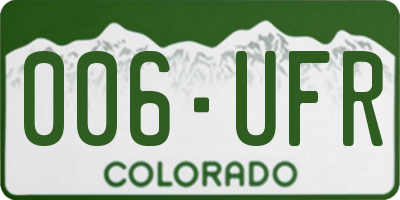 CO license plate 006UFR