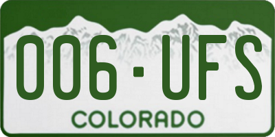 CO license plate 006UFS