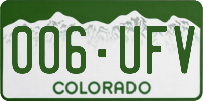 CO license plate 006UFV