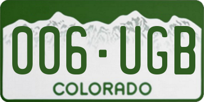 CO license plate 006UGB