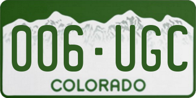 CO license plate 006UGC