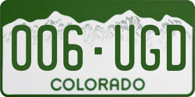 CO license plate 006UGD