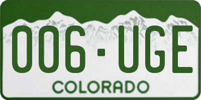 CO license plate 006UGE