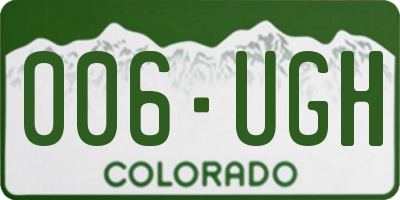 CO license plate 006UGH