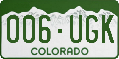 CO license plate 006UGK