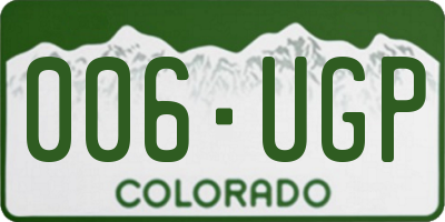 CO license plate 006UGP