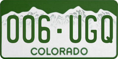 CO license plate 006UGQ