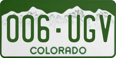 CO license plate 006UGV