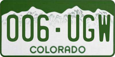 CO license plate 006UGW