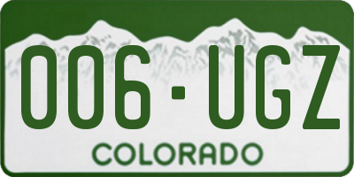 CO license plate 006UGZ