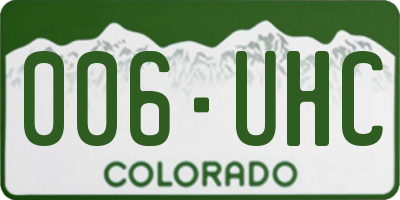 CO license plate 006UHC