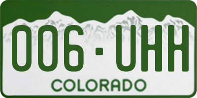 CO license plate 006UHH