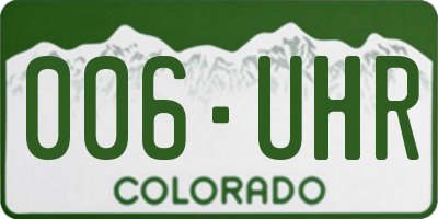 CO license plate 006UHR