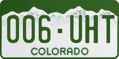 CO license plate 006UHT