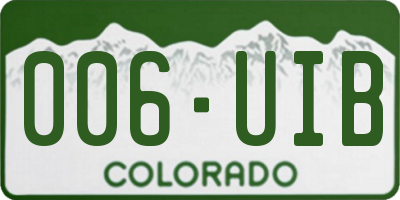 CO license plate 006UIB