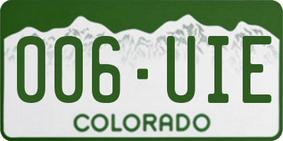 CO license plate 006UIE