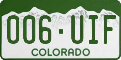 CO license plate 006UIF
