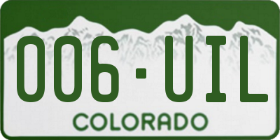 CO license plate 006UIL