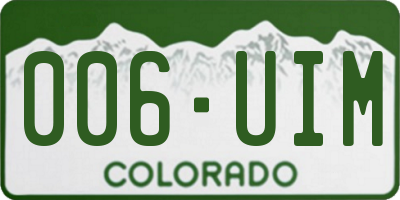 CO license plate 006UIM