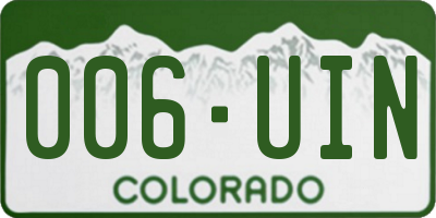 CO license plate 006UIN