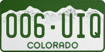 CO license plate 006UIQ