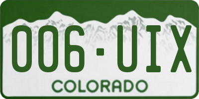 CO license plate 006UIX