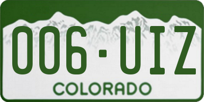 CO license plate 006UIZ