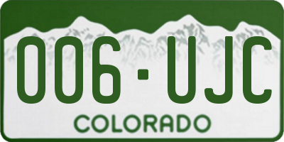 CO license plate 006UJC