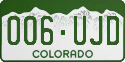 CO license plate 006UJD