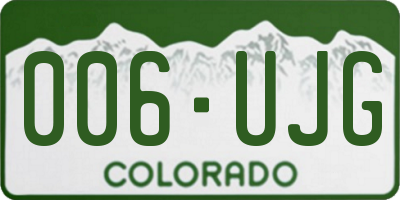 CO license plate 006UJG