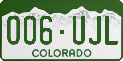 CO license plate 006UJL