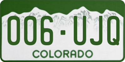 CO license plate 006UJQ