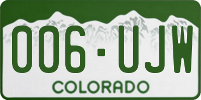 CO license plate 006UJW
