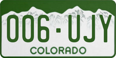 CO license plate 006UJY