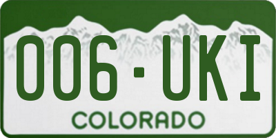 CO license plate 006UKI