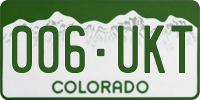 CO license plate 006UKT