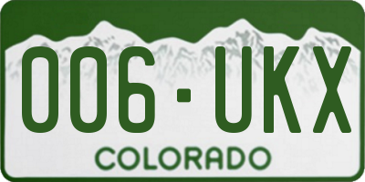 CO license plate 006UKX