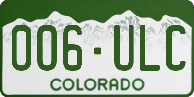 CO license plate 006ULC
