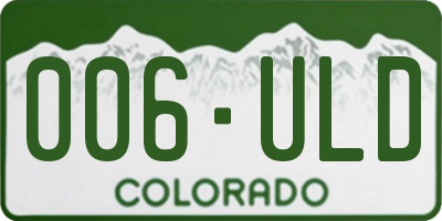 CO license plate 006ULD