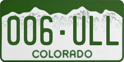 CO license plate 006ULL