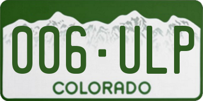CO license plate 006ULP