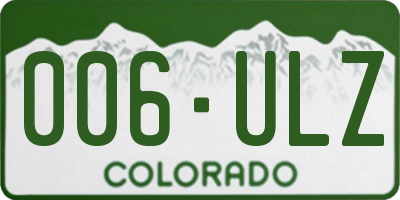 CO license plate 006ULZ