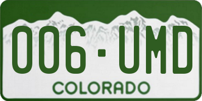 CO license plate 006UMD