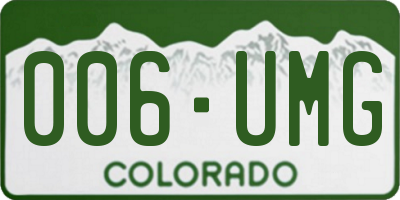 CO license plate 006UMG