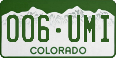 CO license plate 006UMI