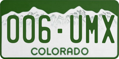 CO license plate 006UMX