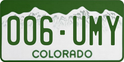 CO license plate 006UMY