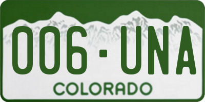 CO license plate 006UNA